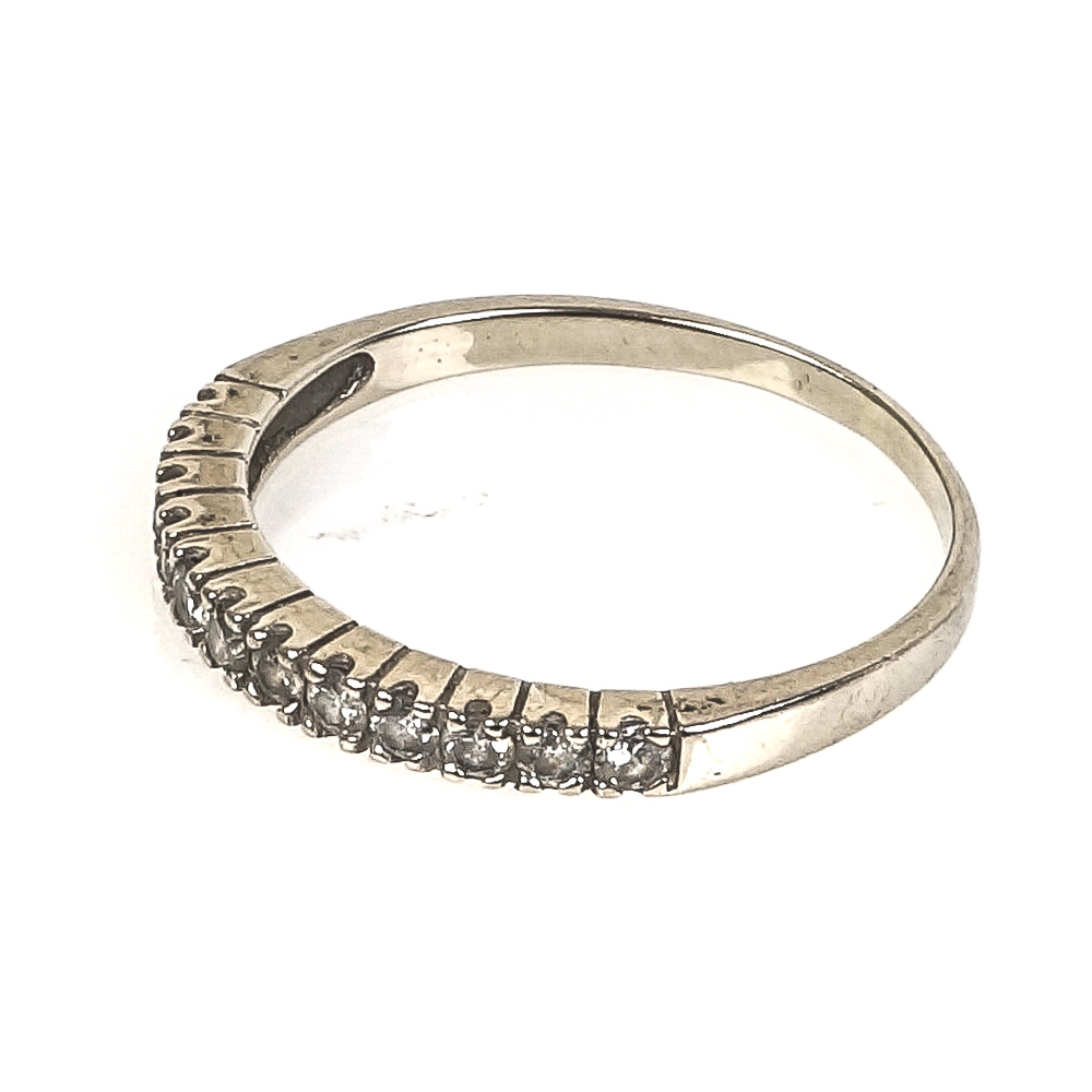 14K White Gold and Diamond Wedding Band