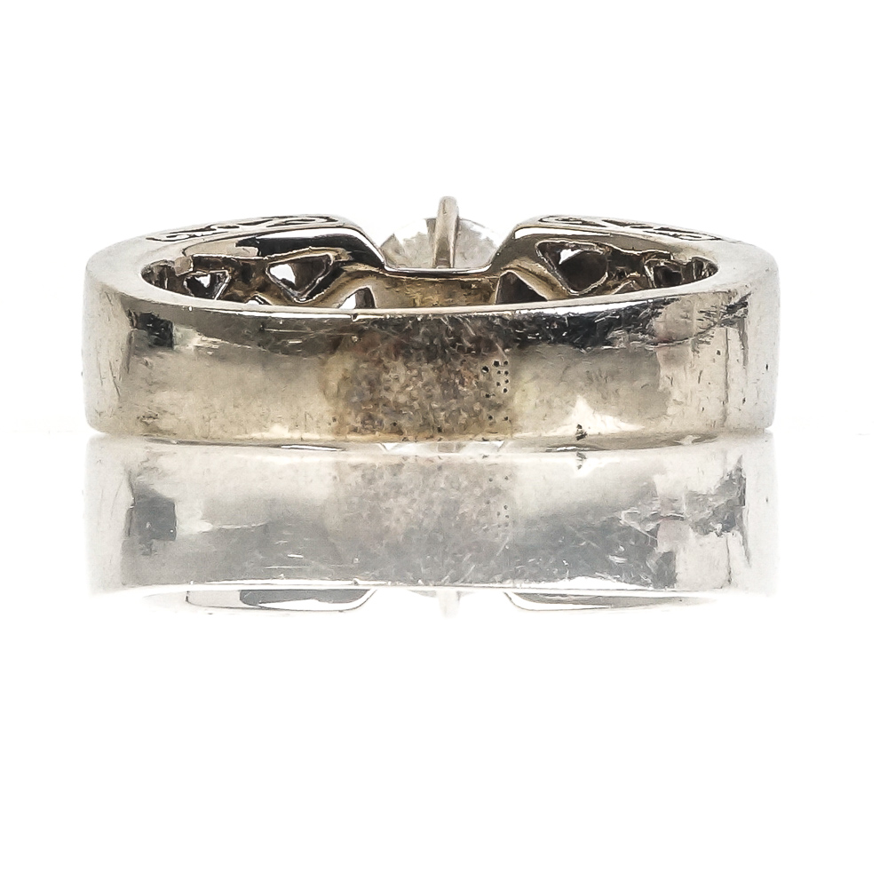 14K White Gold and Diamond Cathedral Engagement Ring