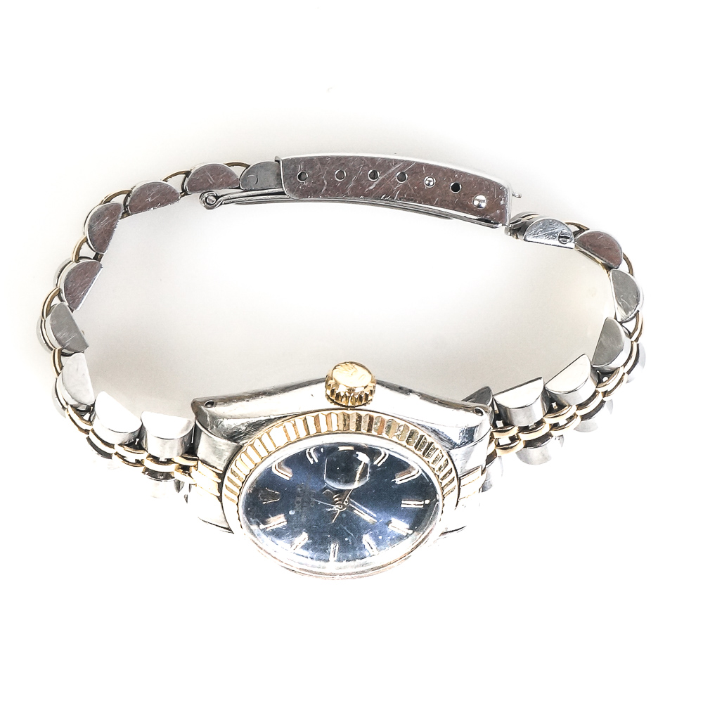 Vintage Rolex Oyster Perpetual Date 14K Yellow Gold and Steel Watch