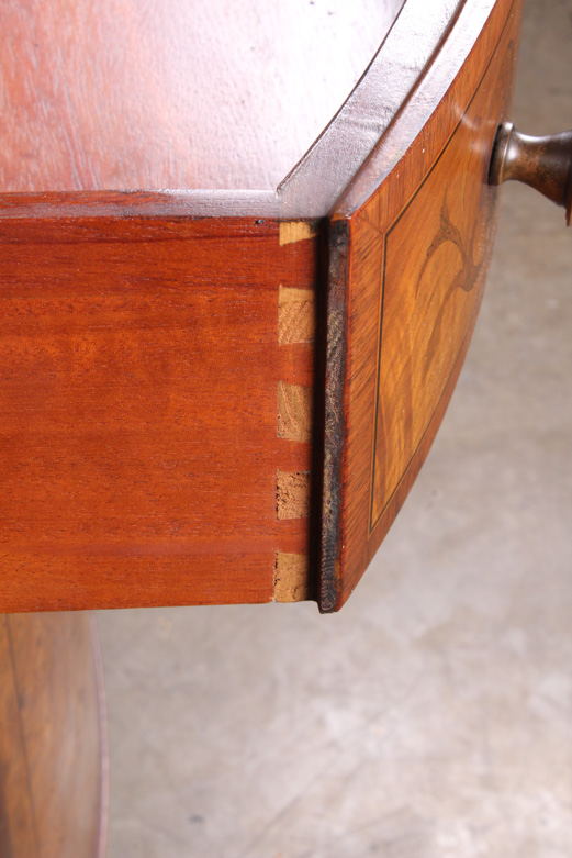 Vintage Neoclassical Inspired Maple Demilune Console Table