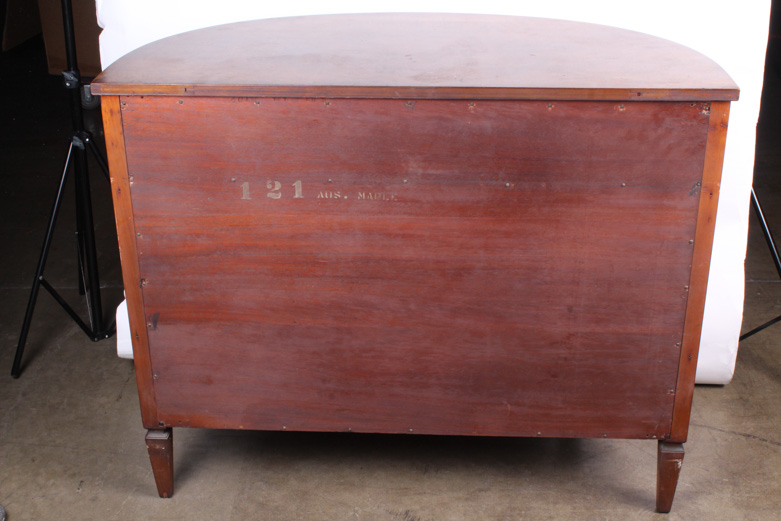 Vintage Neoclassical Inspired Maple Demilune Console Table