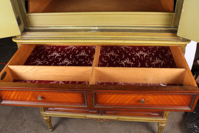 Vintage Chesterfield Furniture Co. Armoire with Parkay Wood Detailing