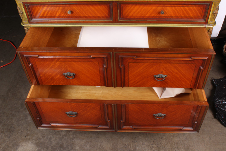Vintage Chesterfield Furniture Co. Armoire with Parkay Wood Detailing