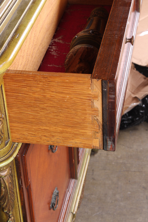 Vintage Chesterfield Furniture Co. Armoire with Parkay Wood Detailing