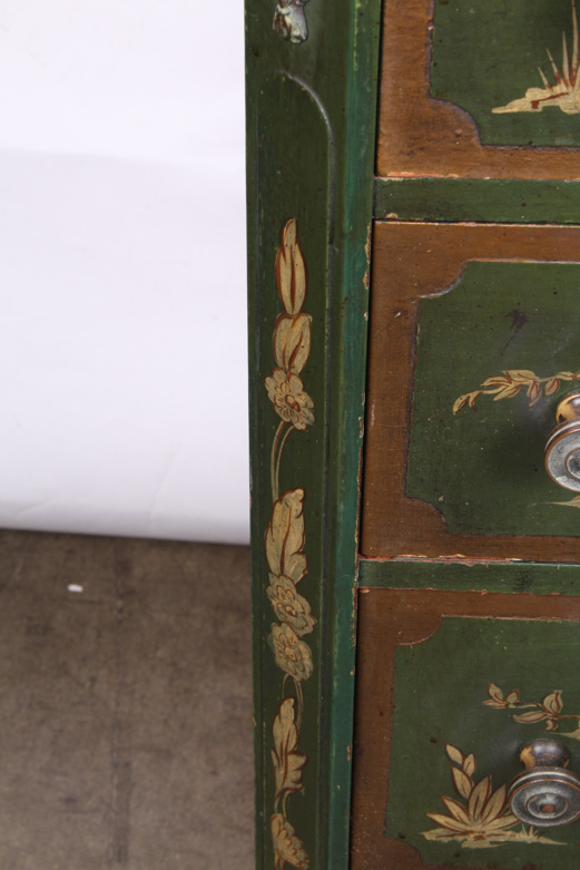 Vintage Chinese Inspired Mahogany Painted Chest of Drawers by Colonial Mfg Co