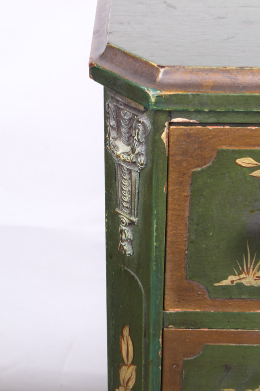 Vintage Chinese Inspired Mahogany Painted Chest of Drawers by Colonial Mfg Co