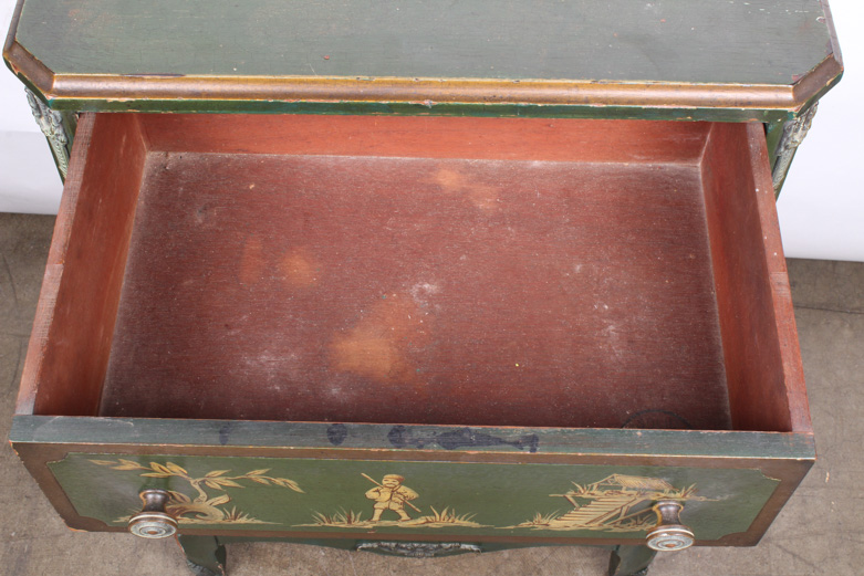 Vintage Chinese Inspired Mahogany Painted Chest of Drawers by Colonial Mfg Co