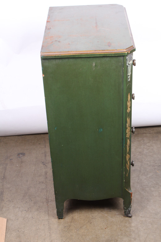 Vintage Chinese Inspired Mahogany Painted Chest of Drawers by Colonial Mfg Co