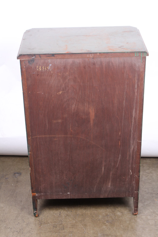 Vintage Chinese Inspired Mahogany Painted Chest of Drawers by Colonial Mfg Co