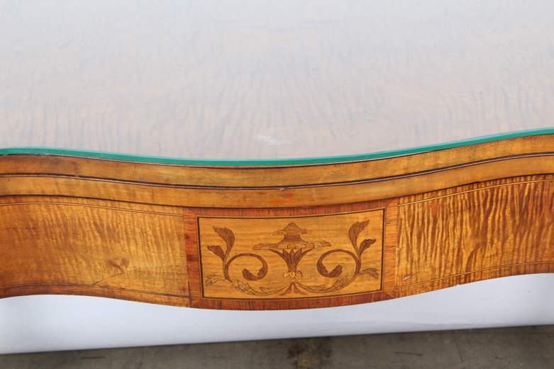 Vintage Neoclassical Inspired Maple Game Table