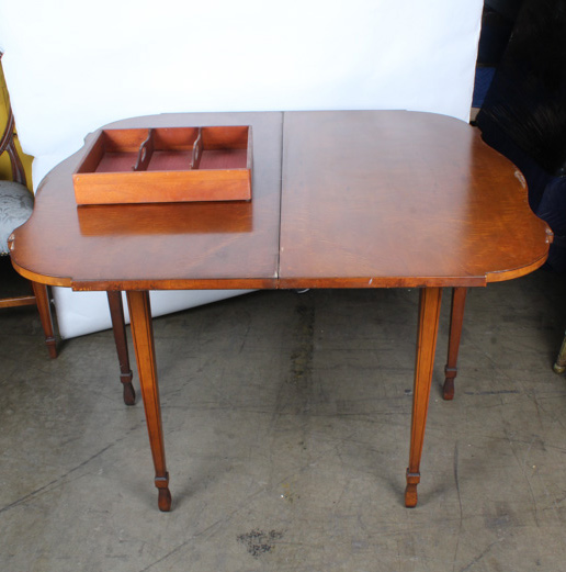 Vintage Neoclassical Inspired Maple Game Table