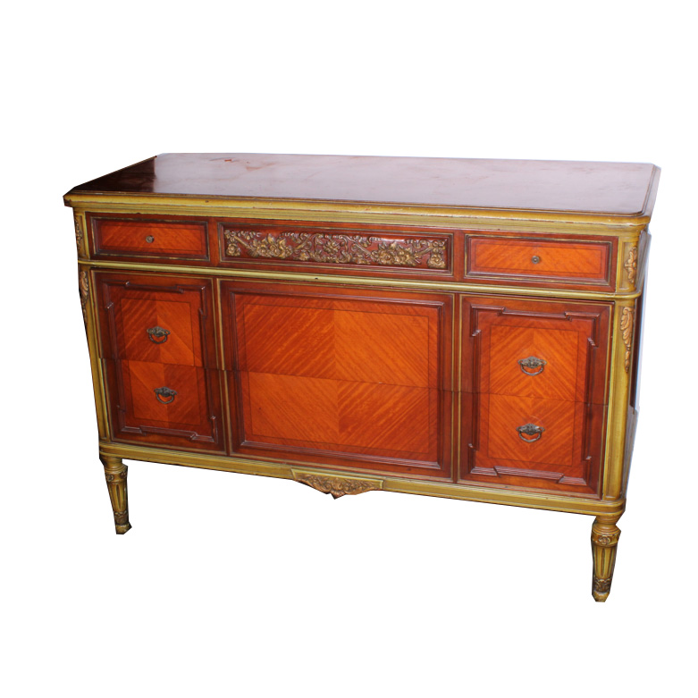 Vintage Chesterfield Furniture Co. Dresser with Parkay Wood Detailing