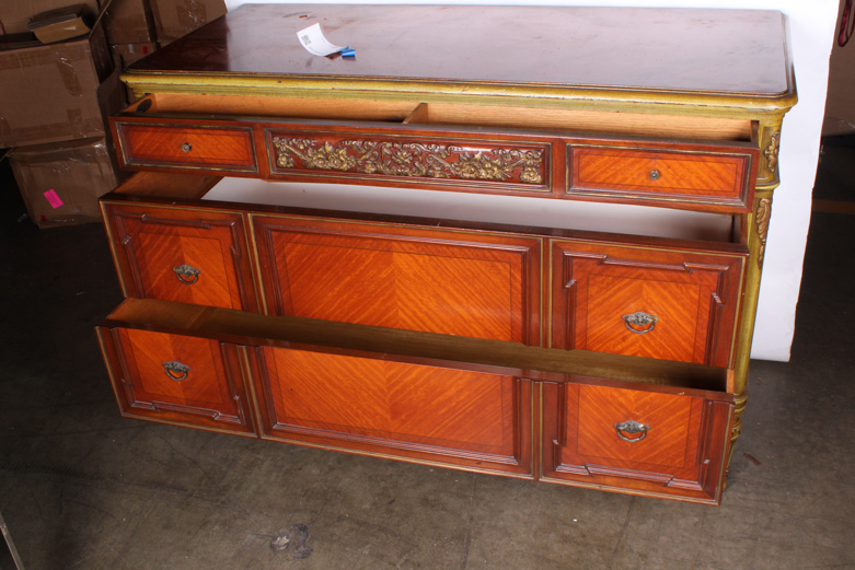 Vintage Chesterfield Furniture Co. Dresser with Parkay Wood Detailing