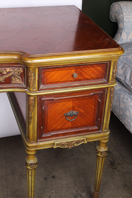 Vintage Chesterfield Furniture Co. Desk with Parkay Wood Detailing