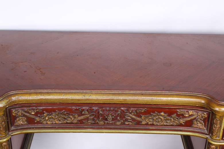 Vintage Chesterfield Furniture Co. Desk with Parkay Wood Detailing