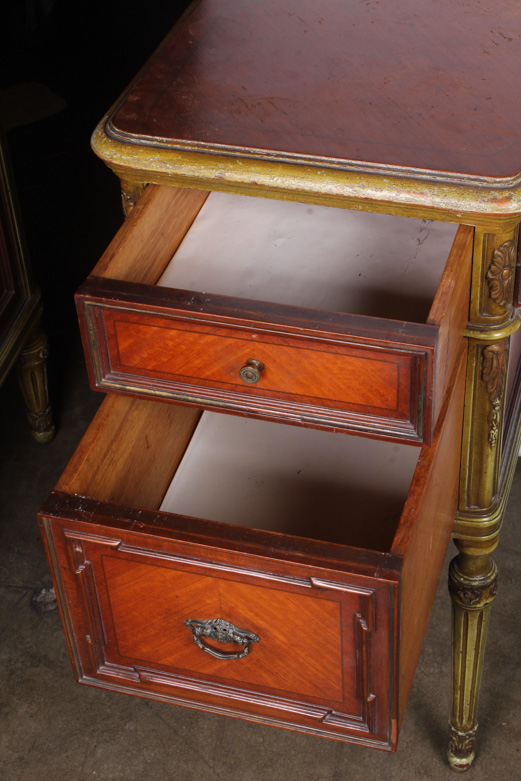 Vintage Chesterfield Furniture Co. Desk with Parkay Wood Detailing