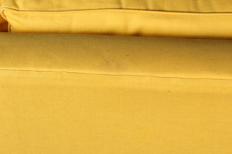Modern Yellow Sleeper Sofa with Three Assorted Decorative Pillows