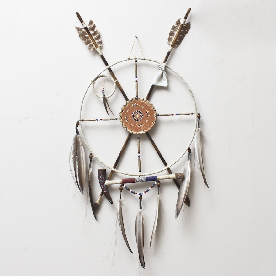 Dreamcatcher with Feathers and Leather