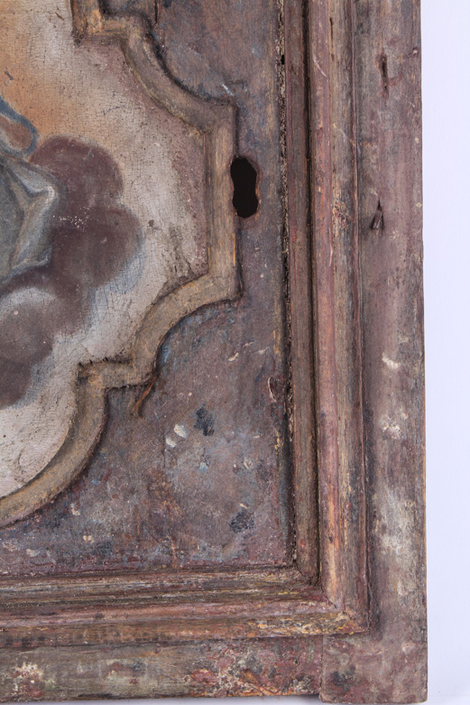 Antique Hand Painted Cabinet Door with Key Hole