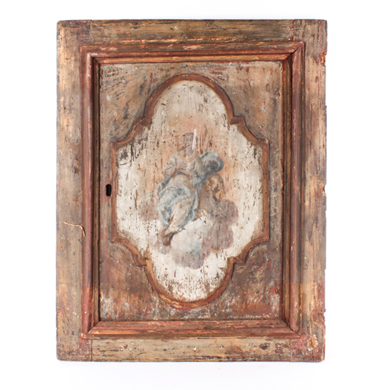 Antique Hand Painted Cabinet Door featuring an Angelic Woman