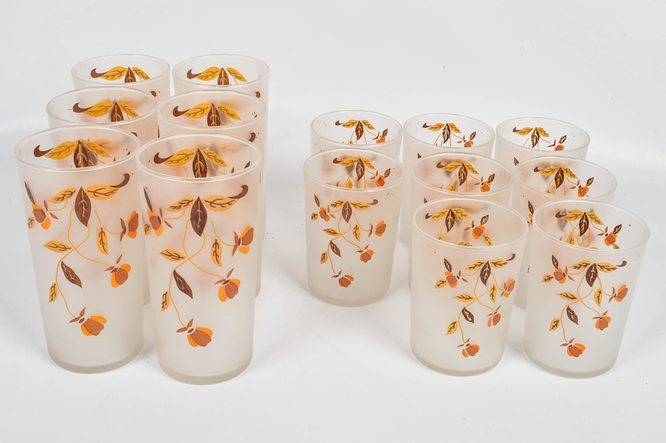 Hall's "Autumn Leaf" Rayed Pitcher and Libbey Glasses