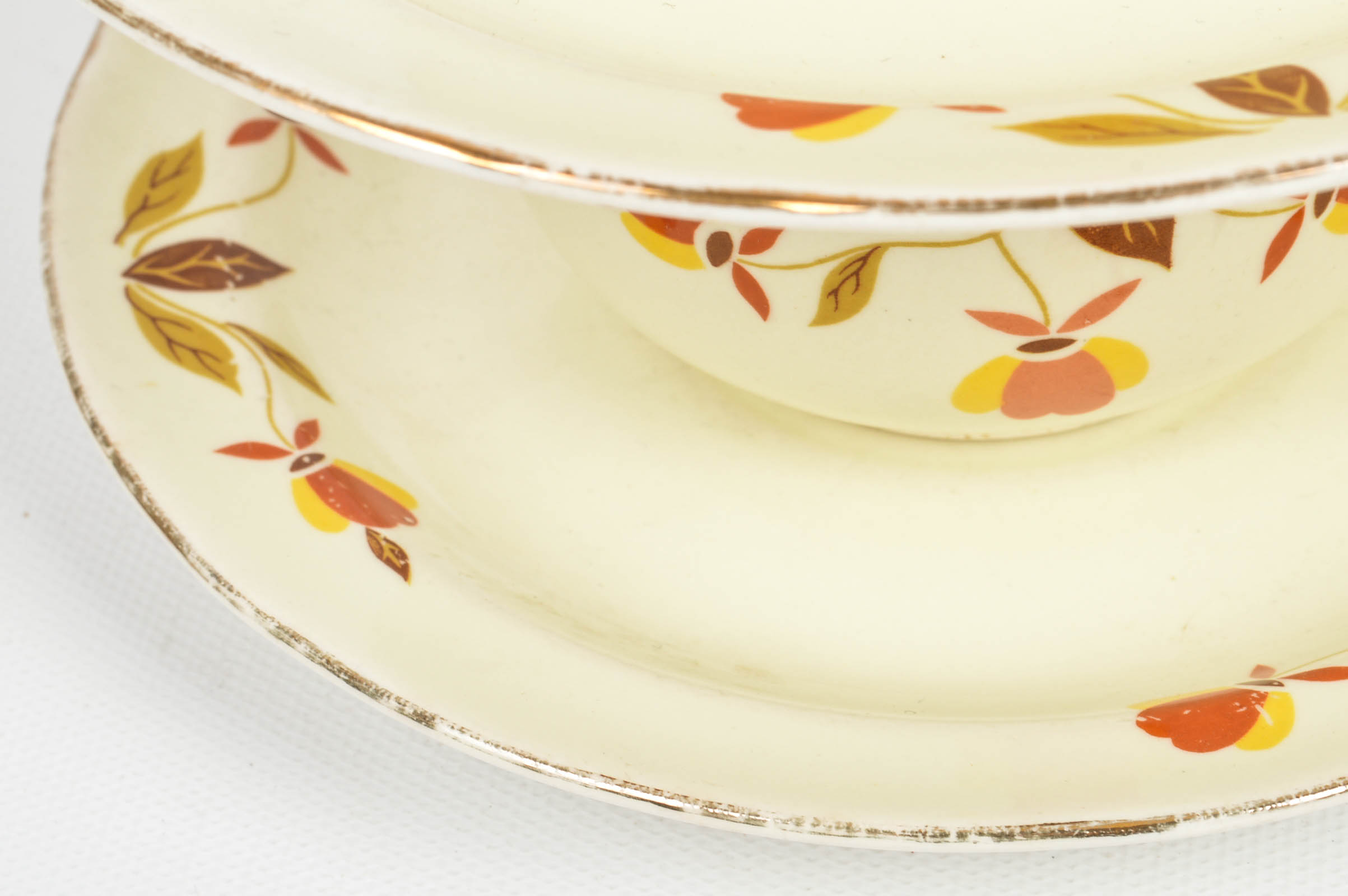 Vintage Hall's  Superior "Autumn Leaf"  Serveware