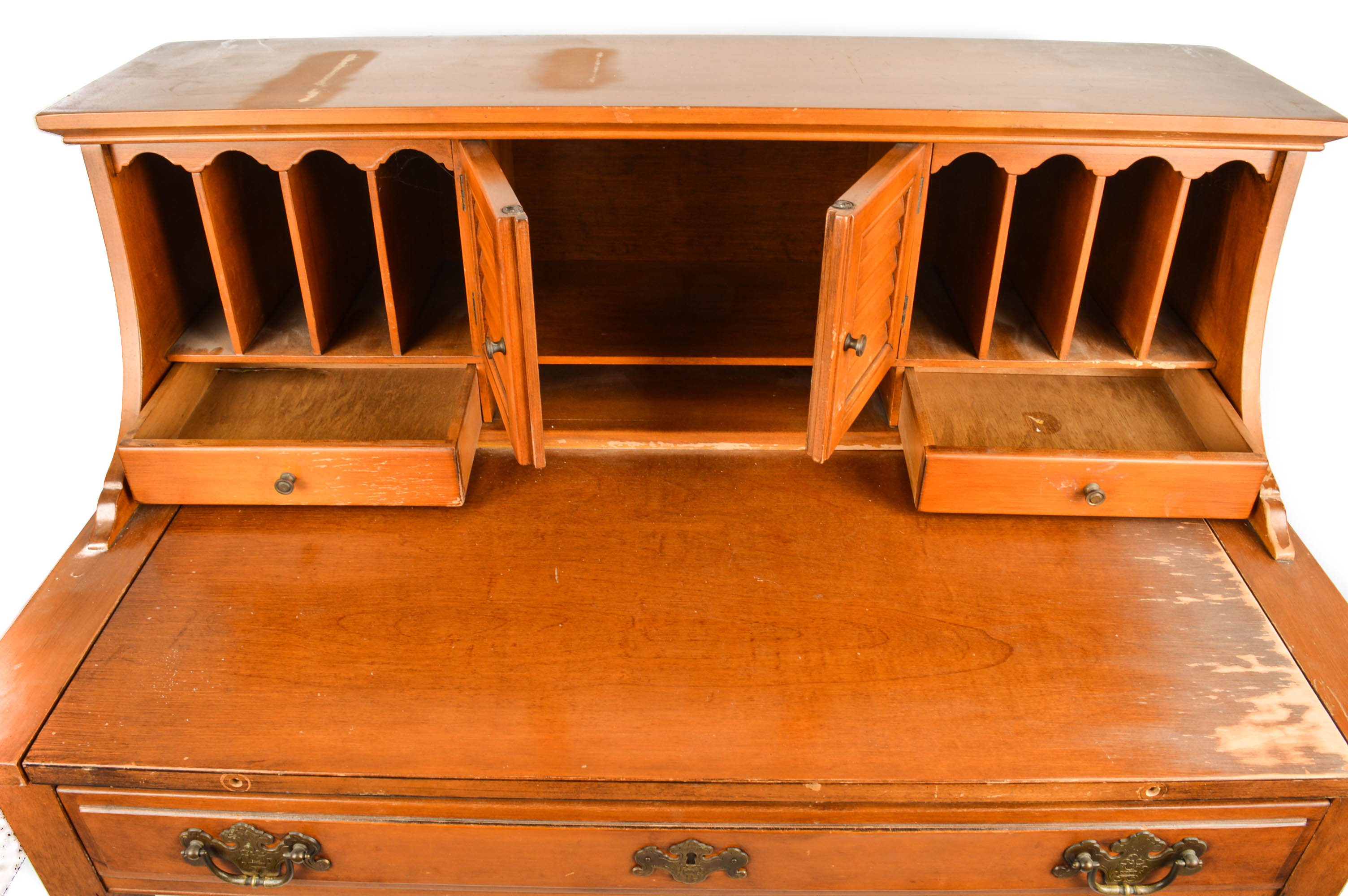Maple Desk With Wall Shelf Unit