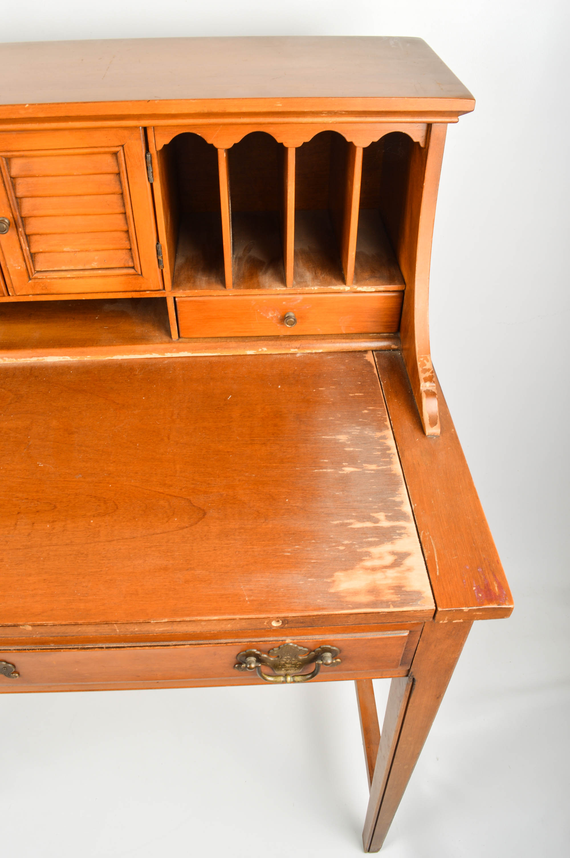 Maple Desk With Wall Shelf Unit