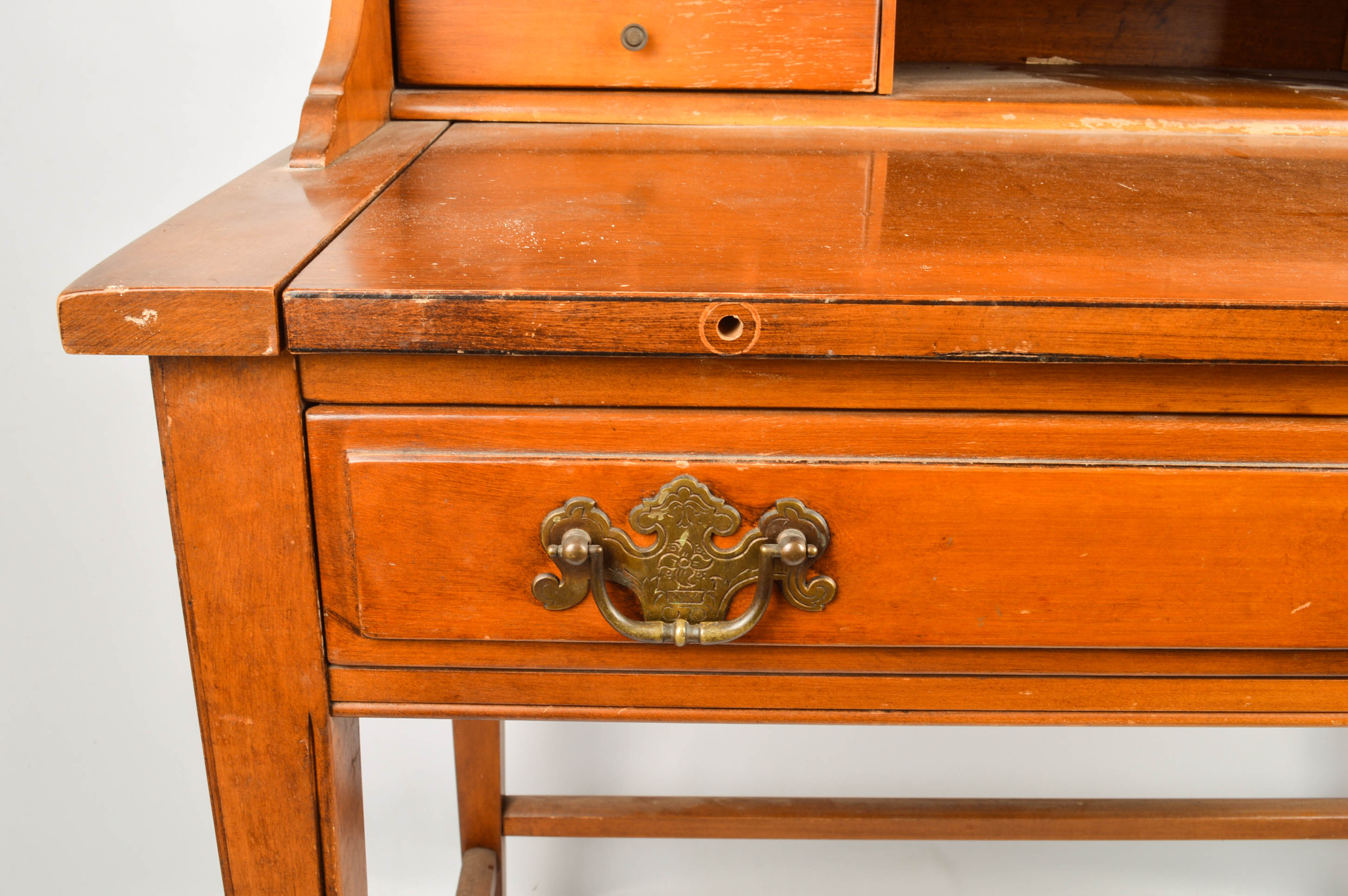 Maple Desk With Wall Shelf Unit