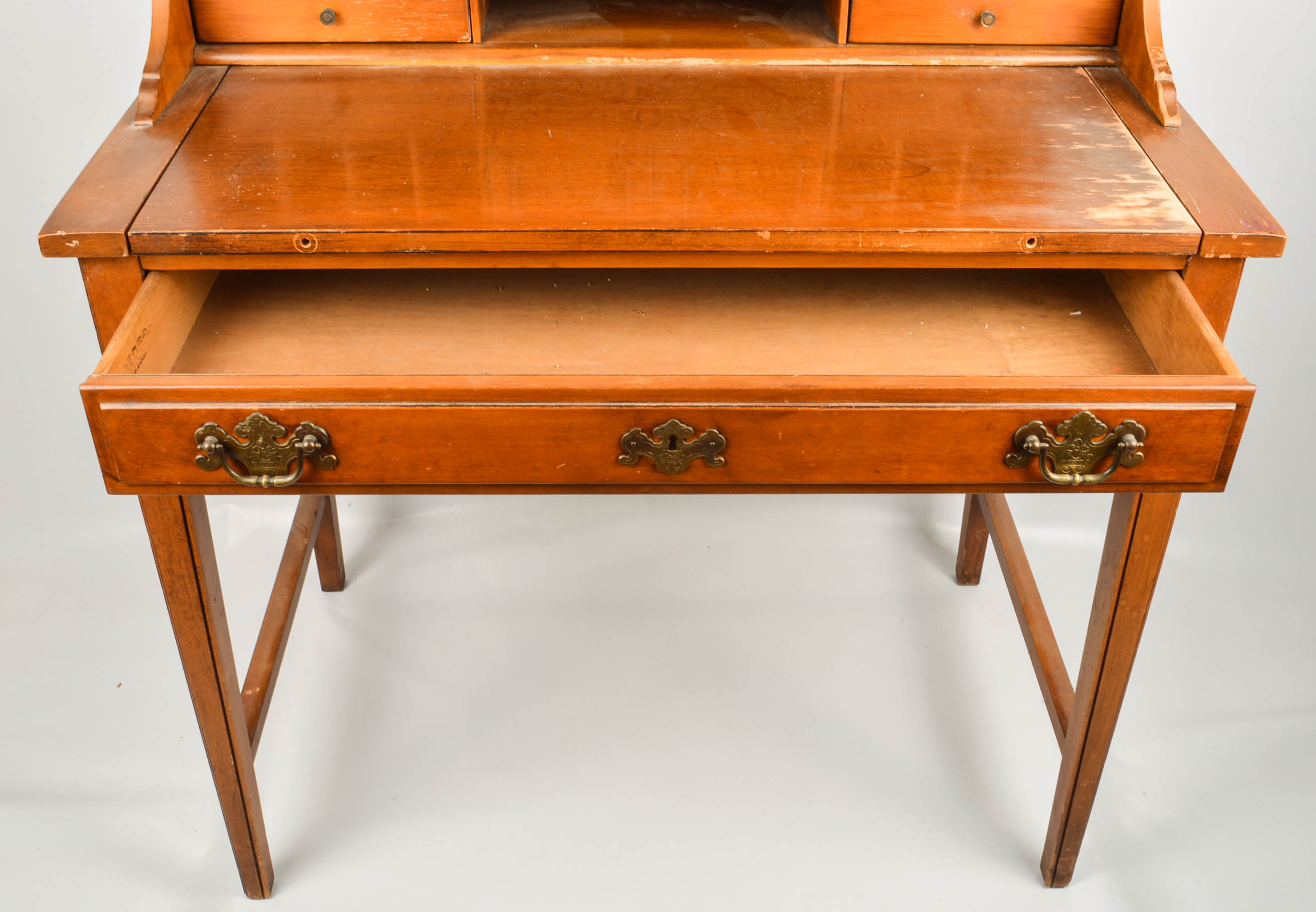 Maple Desk With Wall Shelf Unit