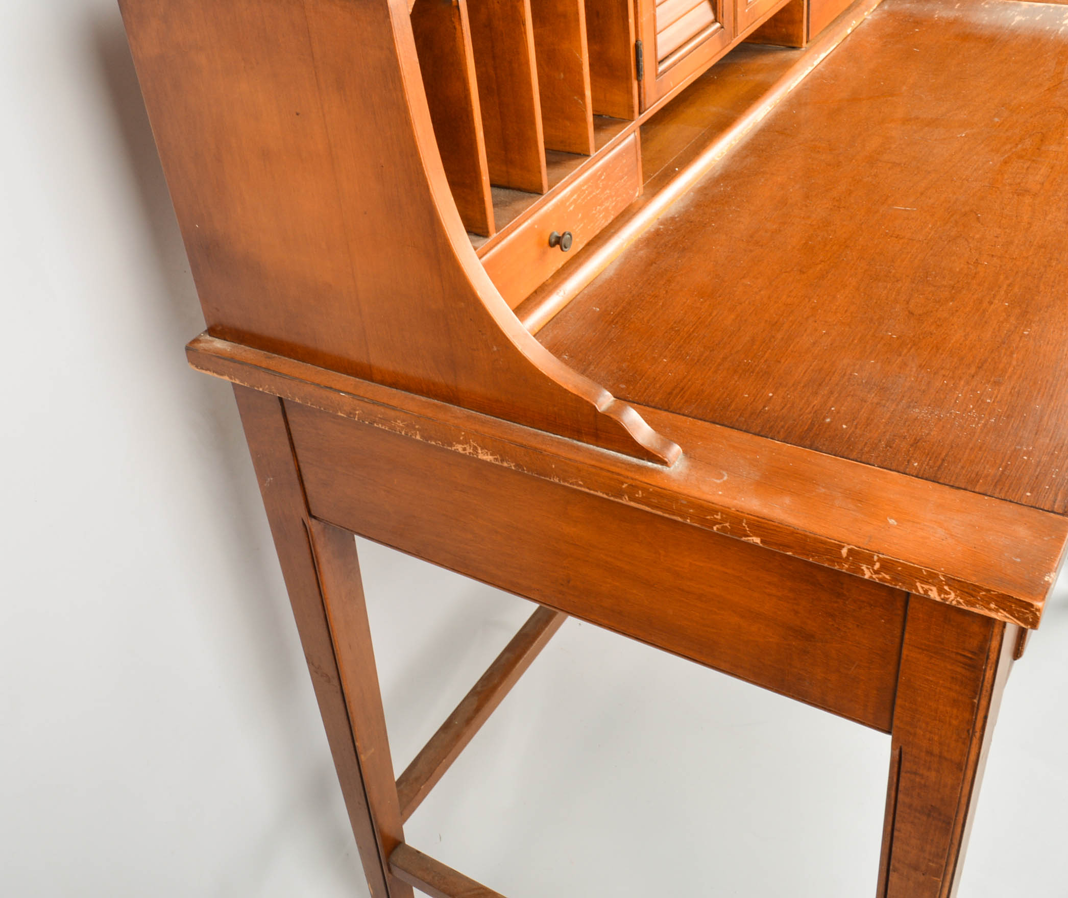 Maple Desk With Wall Shelf Unit