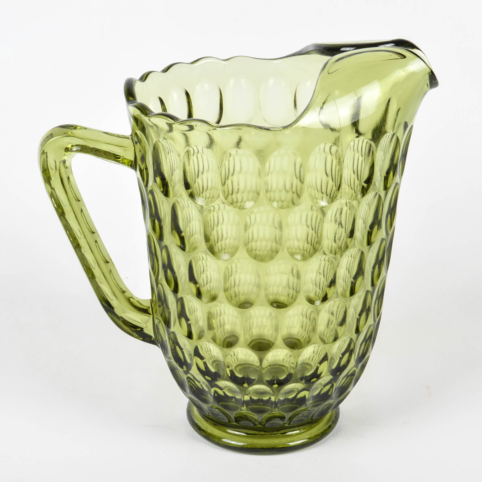 Fenton Colonial Green "Thumbprint" Glassware