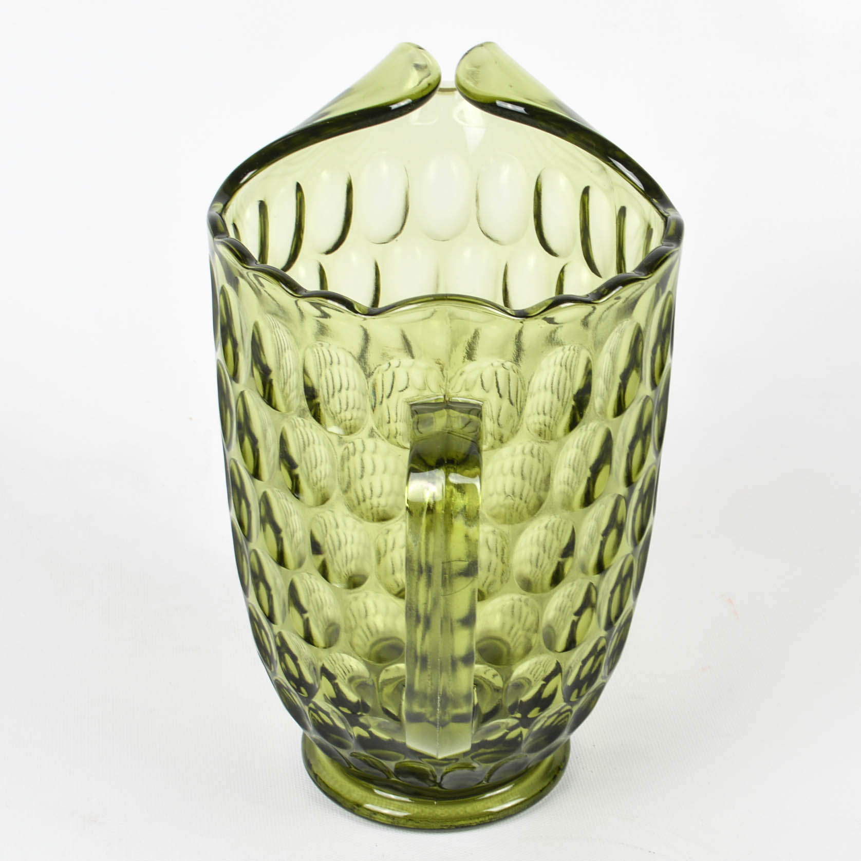 Fenton Colonial Green "Thumbprint" Glassware