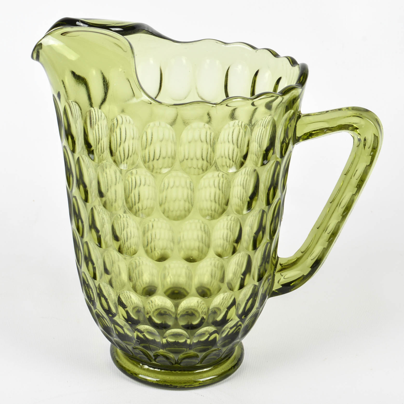 Fenton Colonial Green "Thumbprint" Glassware