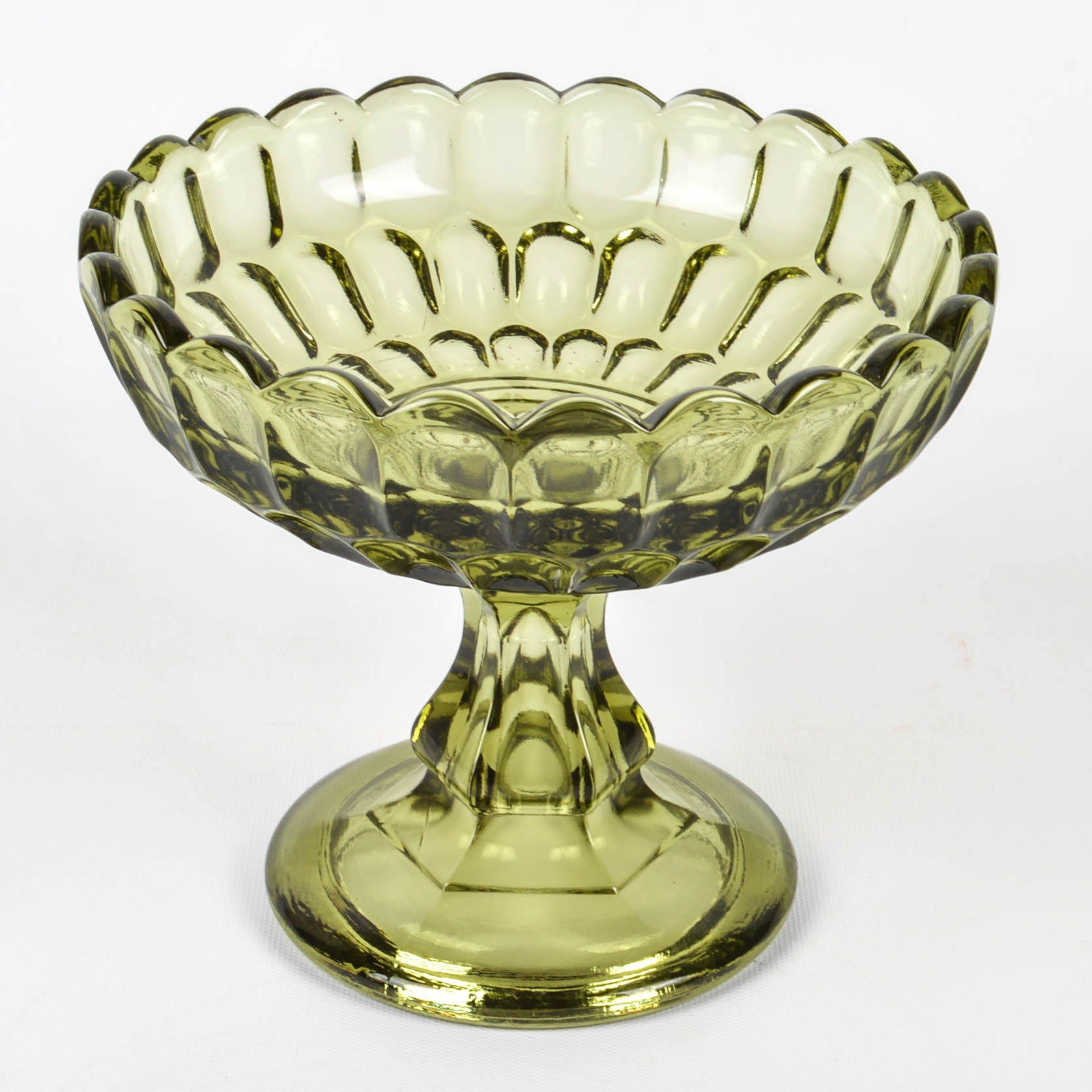 Fenton Colonial Green "Thumbprint" Glassware