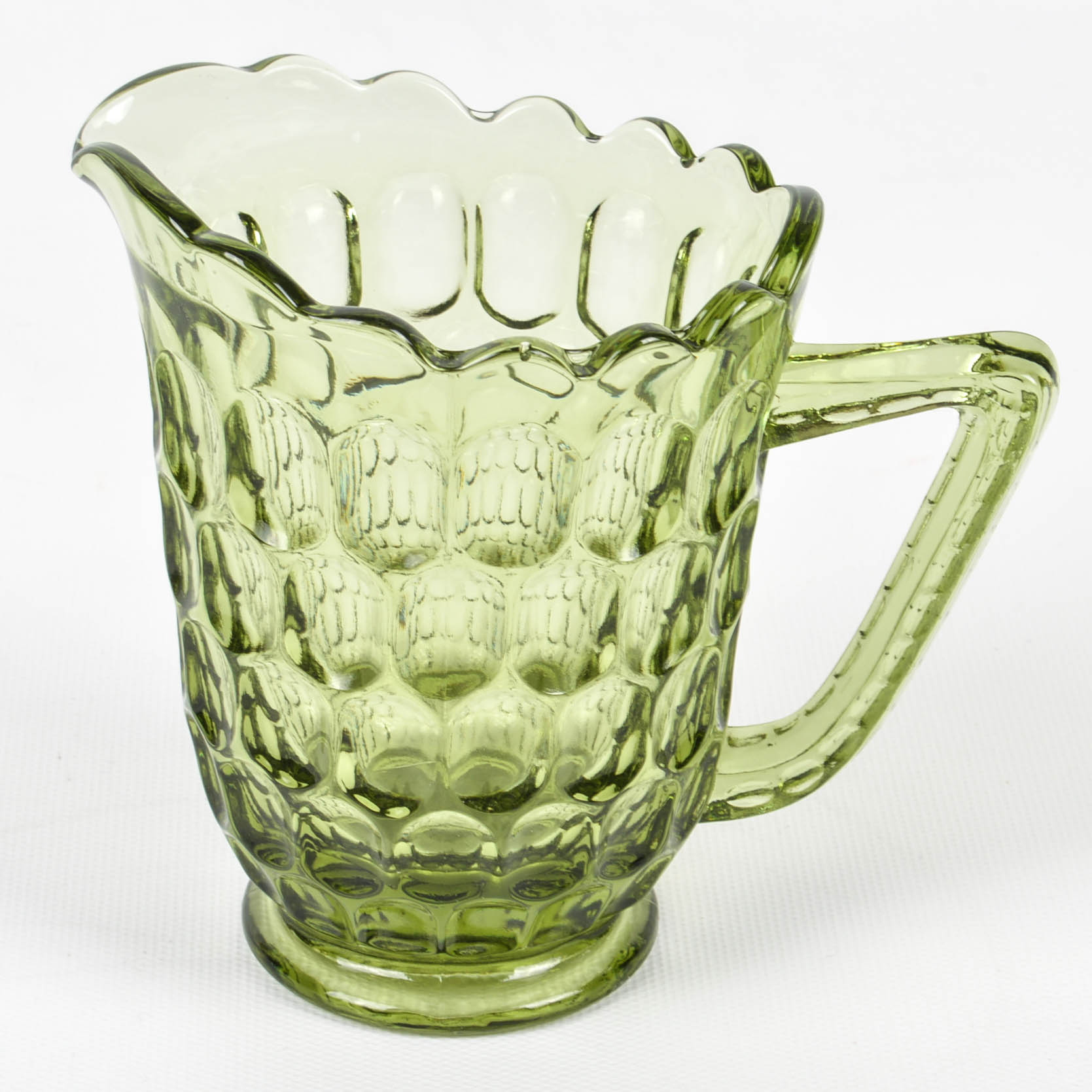Fenton Colonial Green "Thumbprint" Glassware