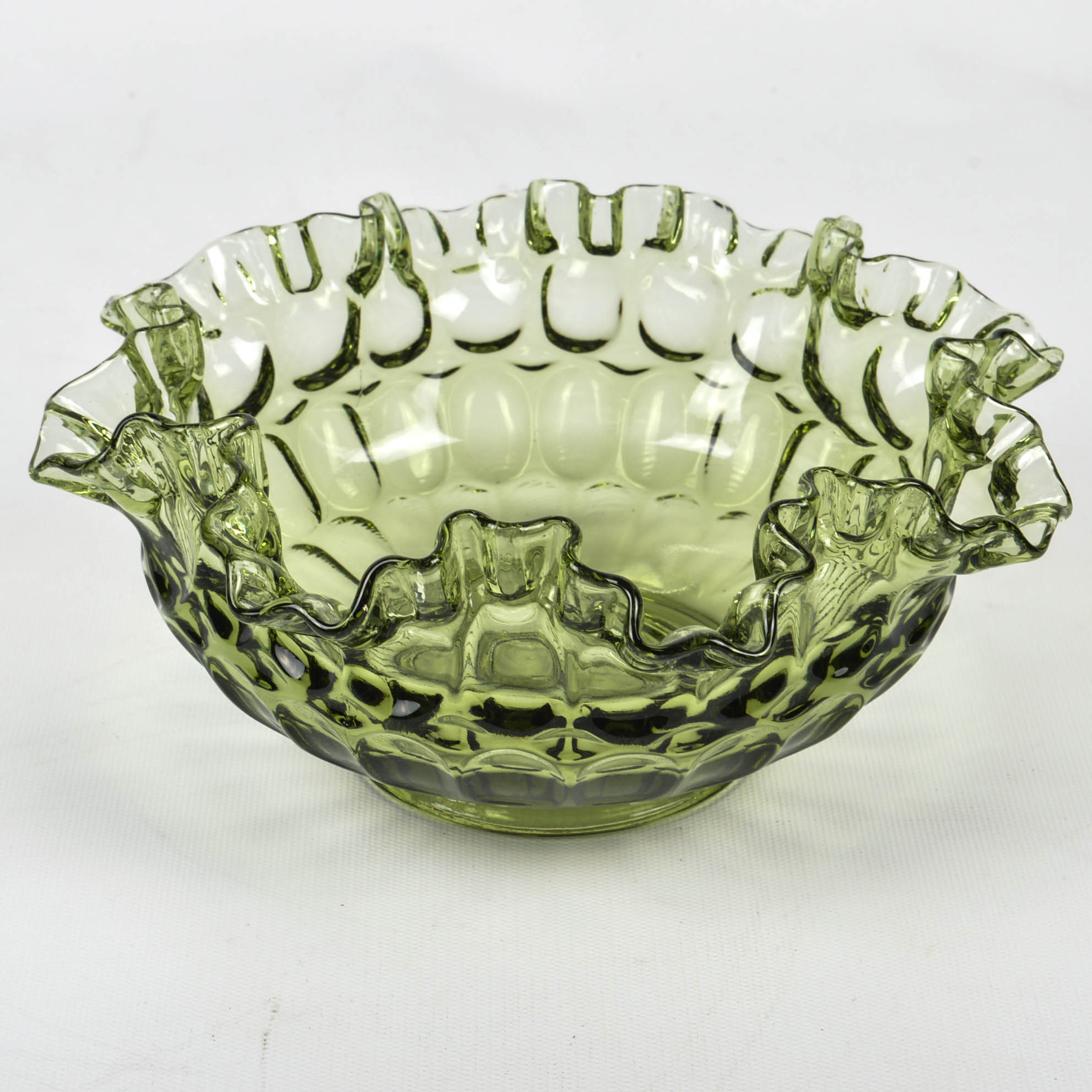 Fenton Colonial Green "Thumbprint" Glassware