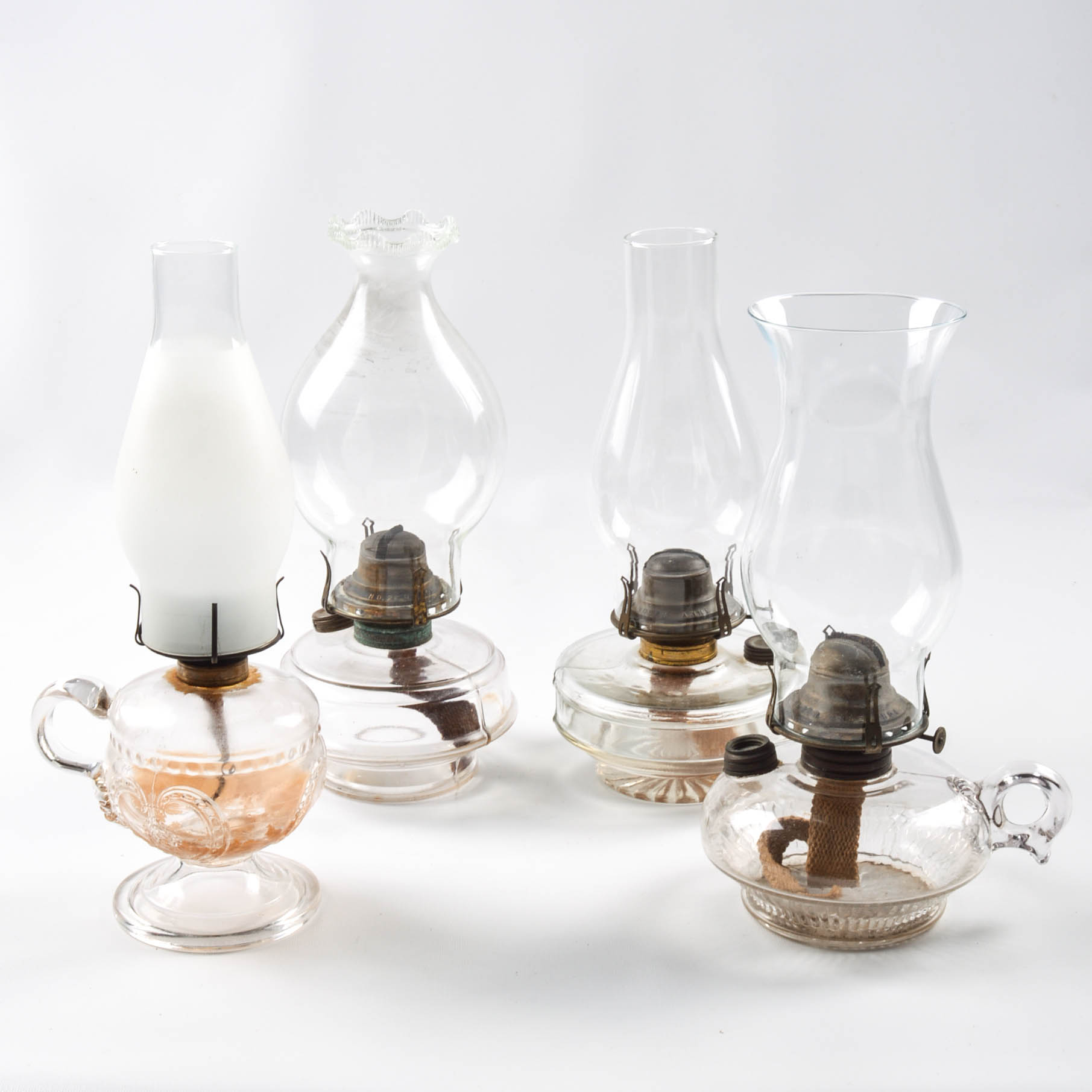 Pressed Glass Oil Lamps