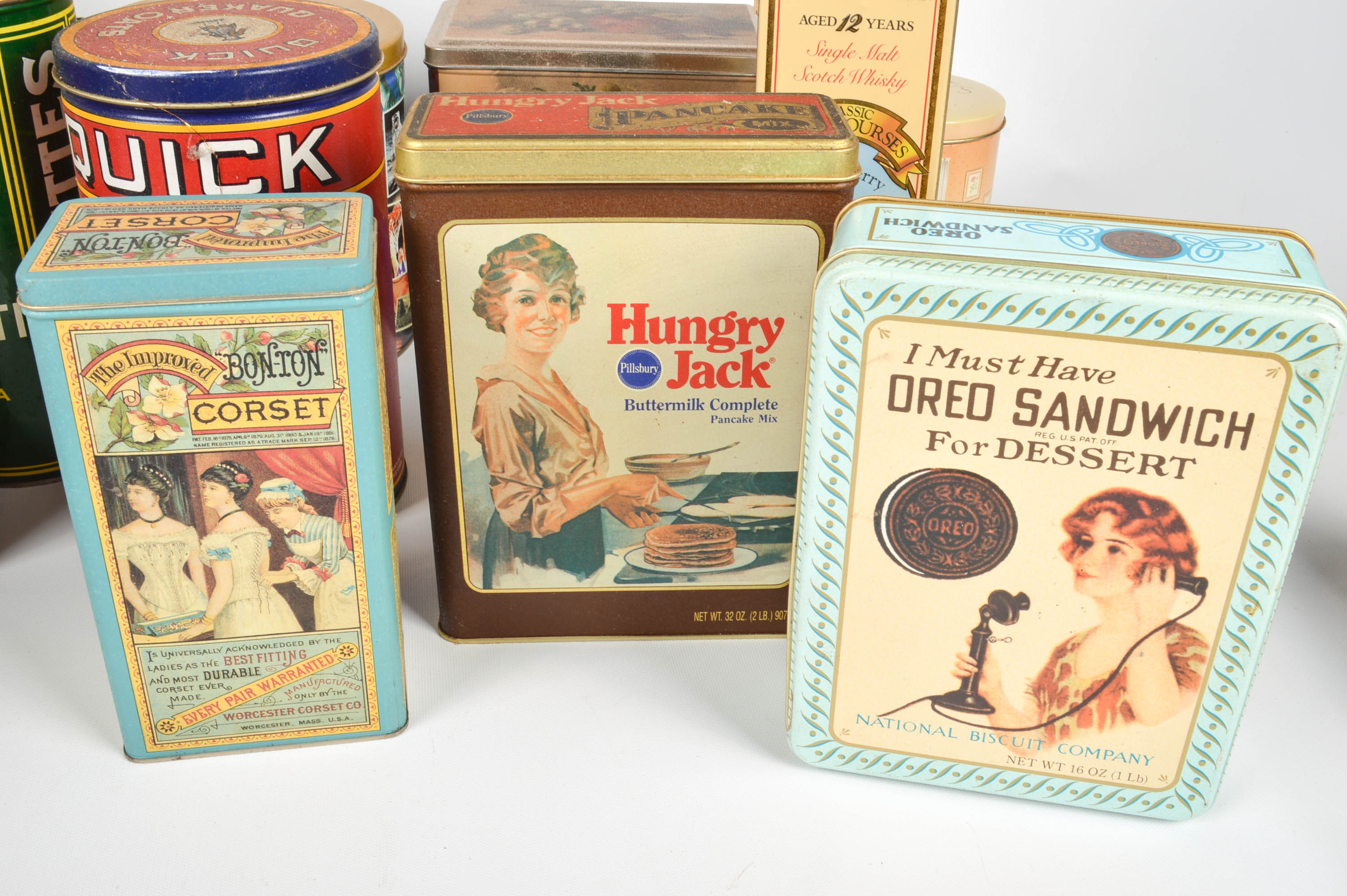 Assorted Vintage and Reproduction Tins