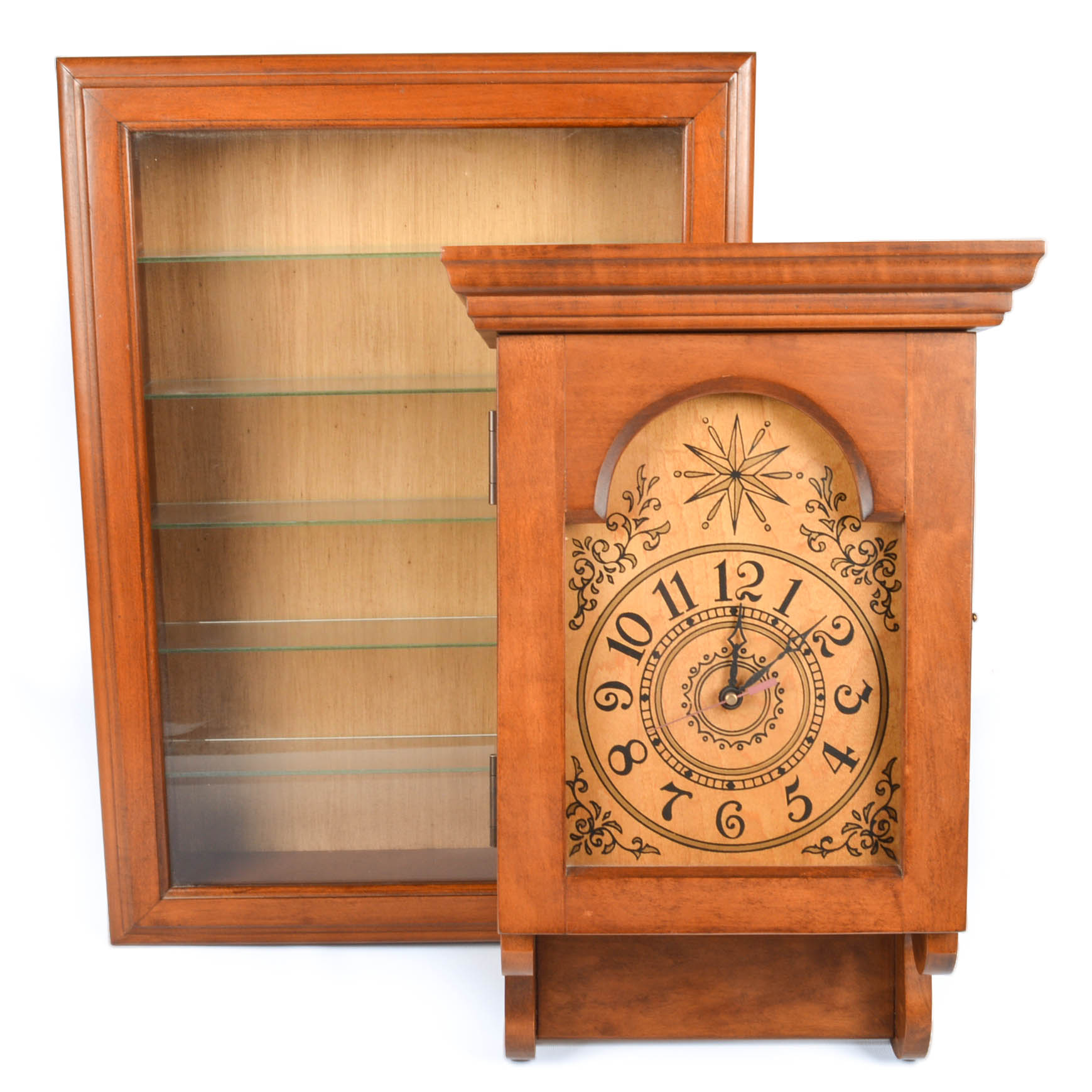 Tell City Wall Clock and Curio Cabinet