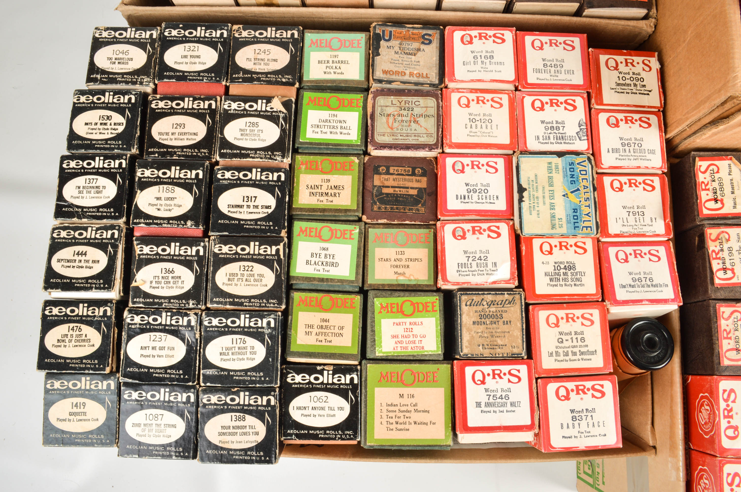 Over 200 Vintage Player Piano Rolls