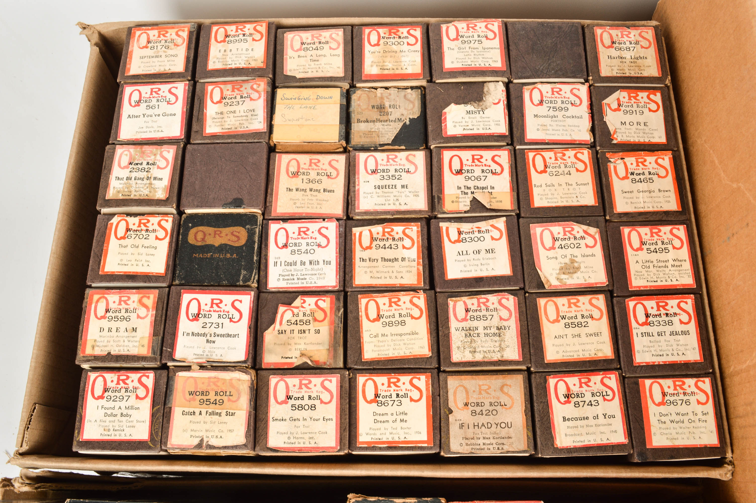 Over 200 Vintage Player Piano Rolls