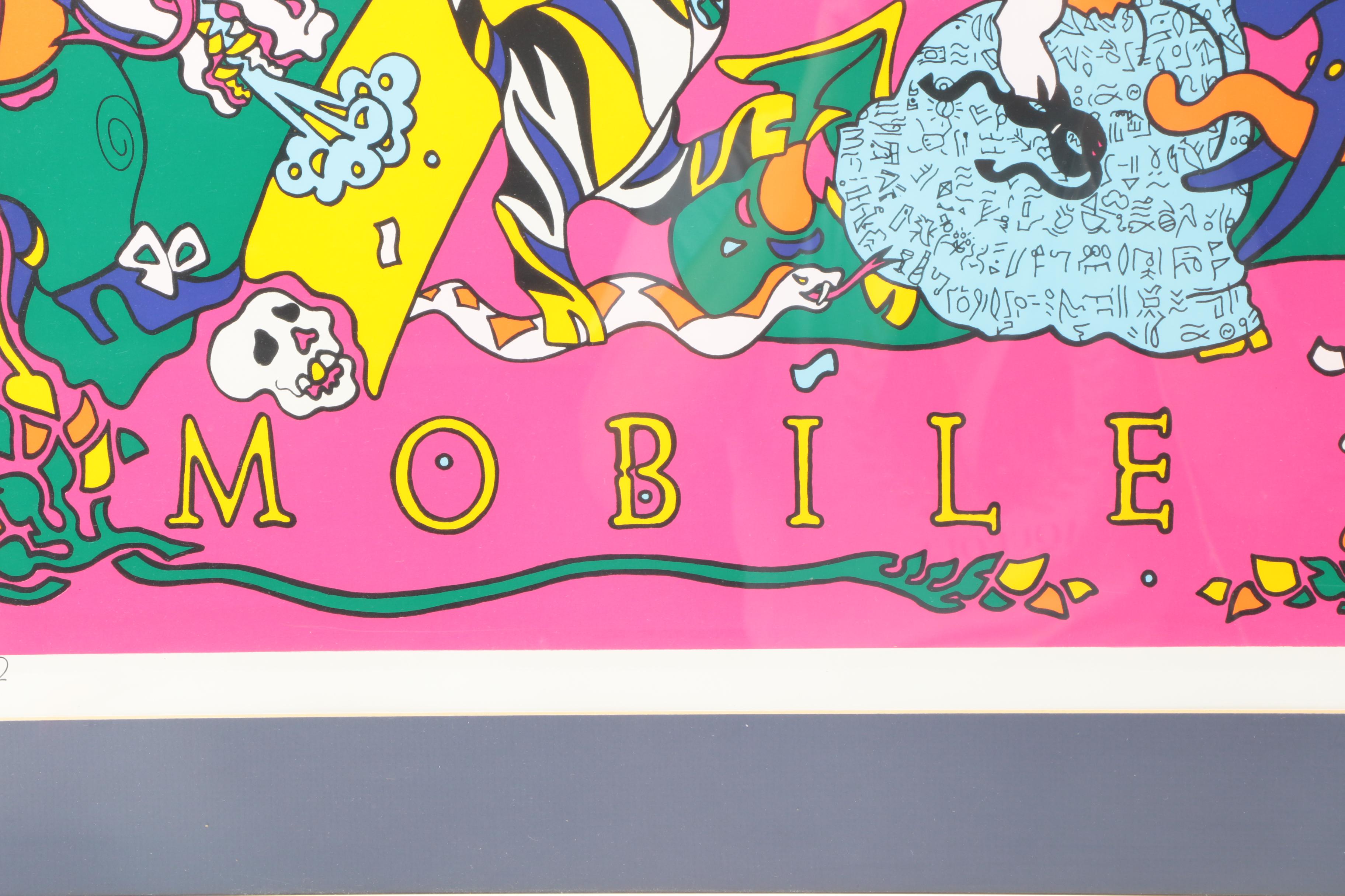 C.L. Cunningham Signed Serigraph "The Original Mardi Gras Mobile 1988"