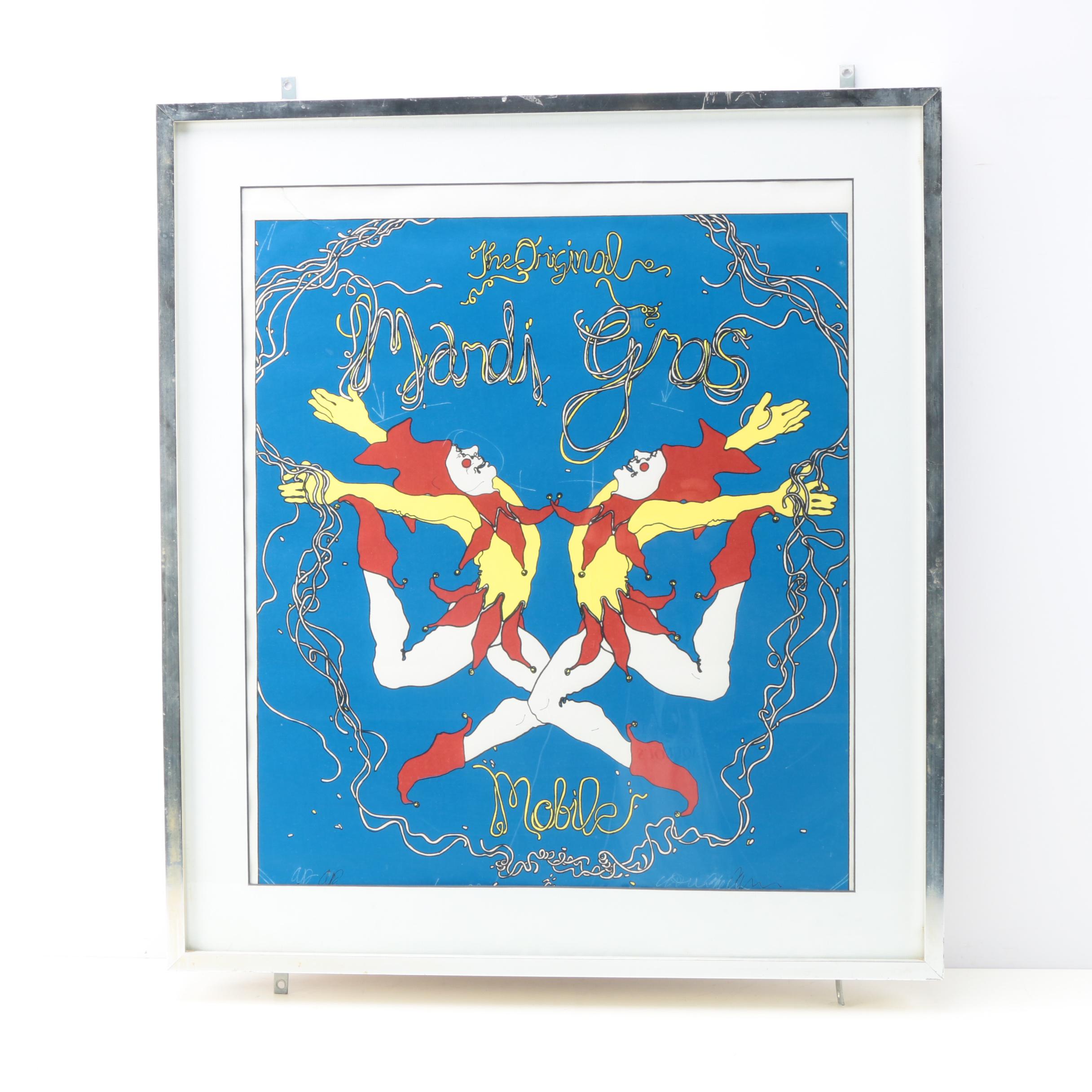 C.L. Cunningham Artist Proof Serigraph on Paper for "The Original Mardi Gras" in Mobile