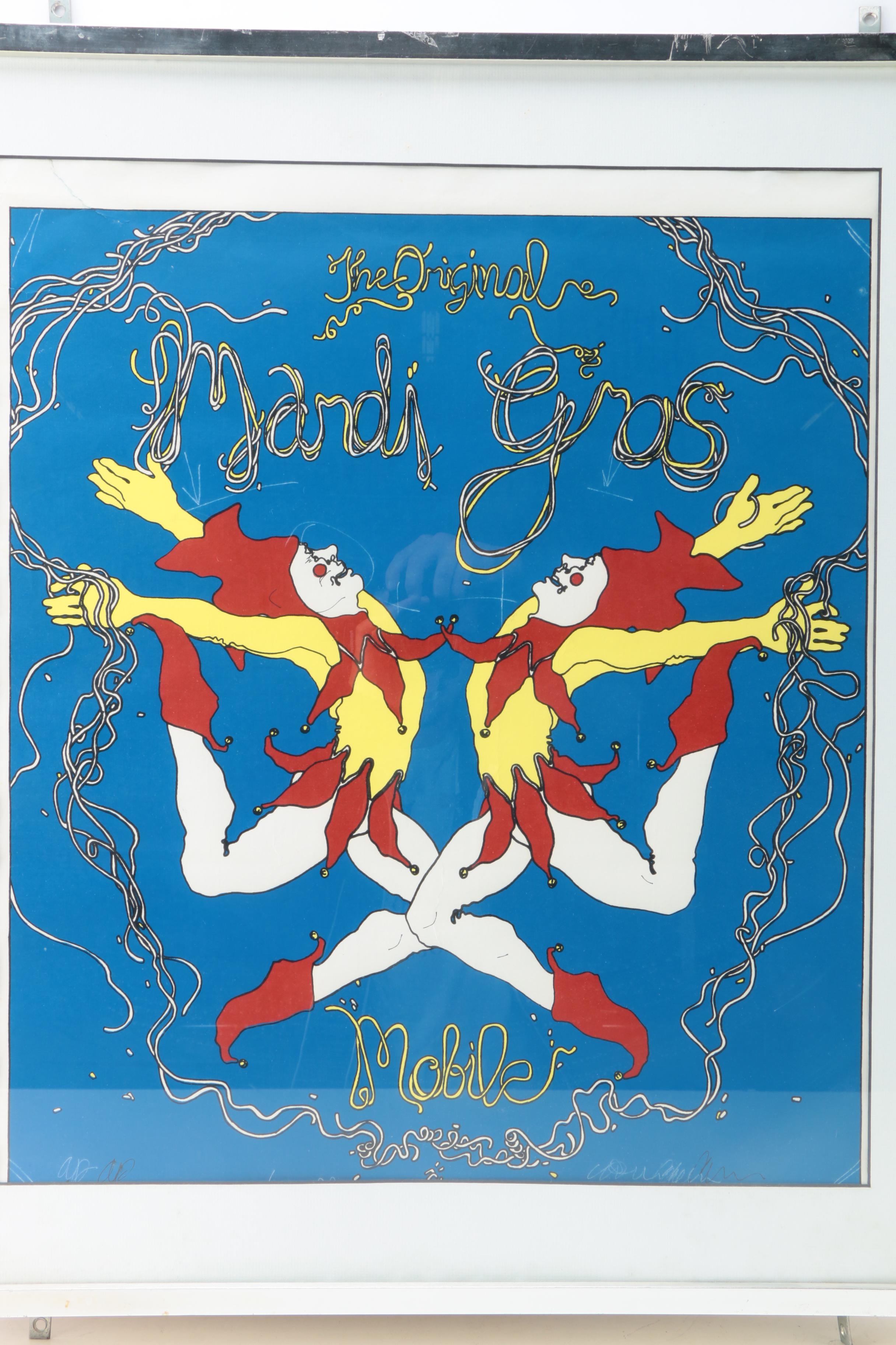 C.L. Cunningham Artist Proof Serigraph on Paper for "The Original Mardi Gras" in Mobile