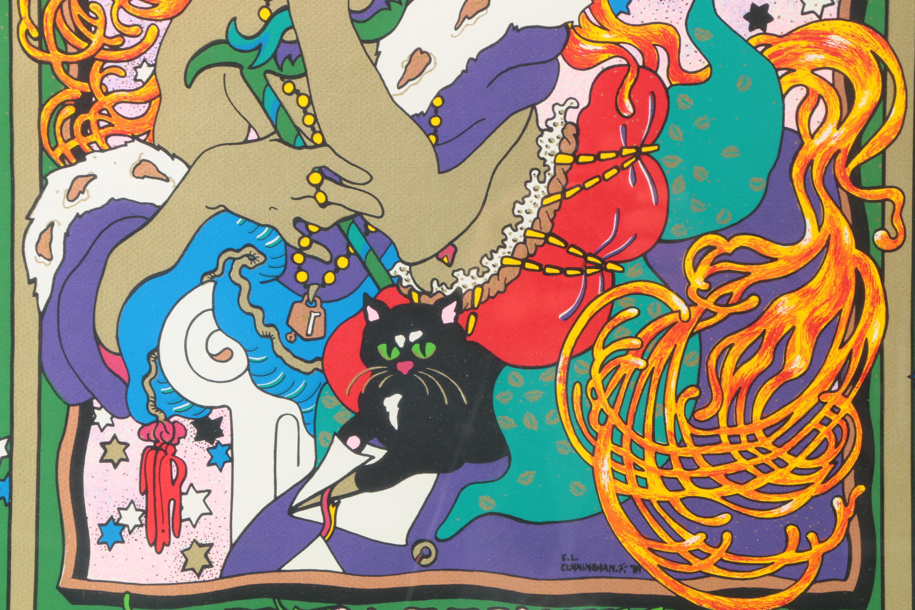 C.L. Cunningham Signed Serigraph on Paper "Queenie"