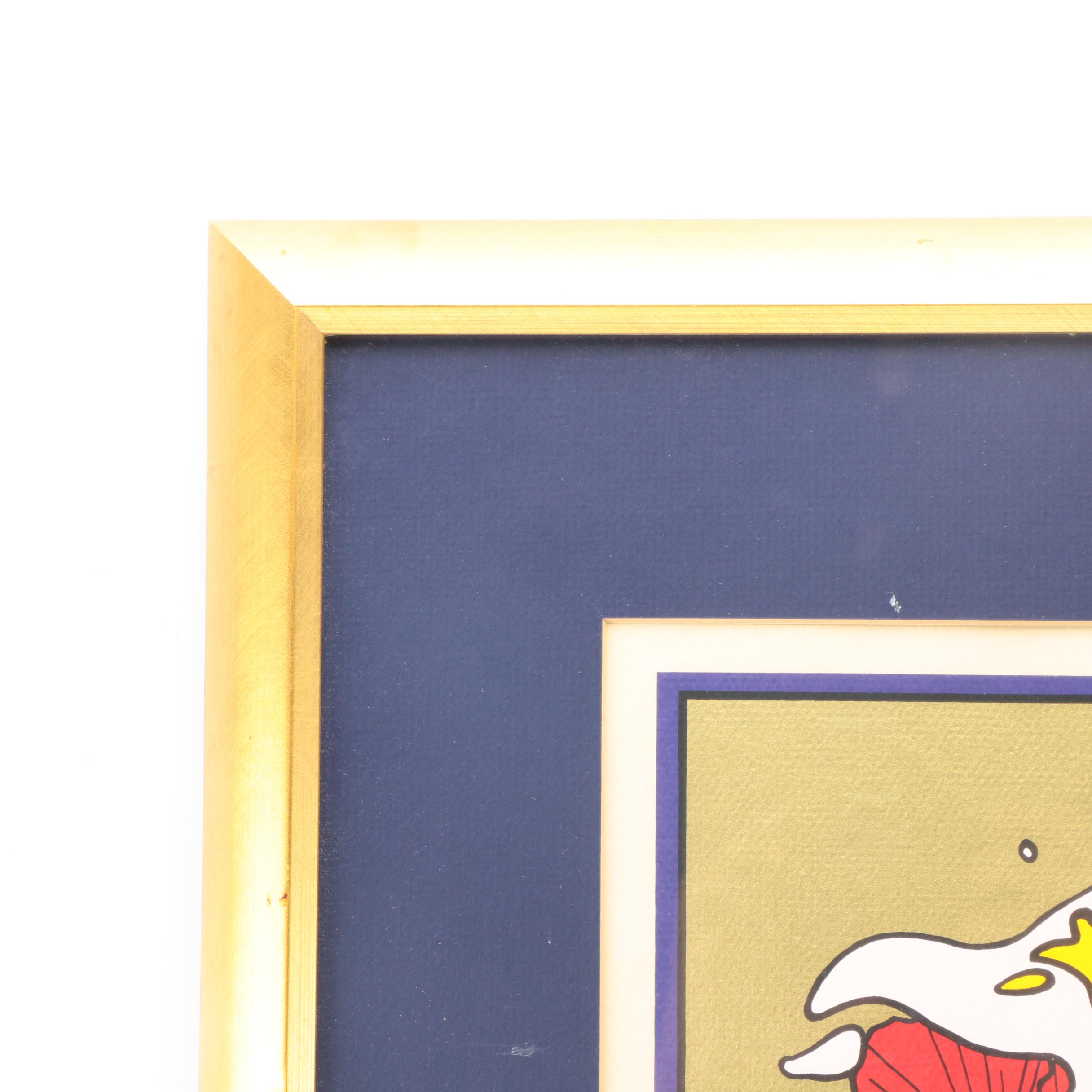 C.L. Cunningham Signed Serigraph on Paper "The Original Mardi Gras Mobile 1989"