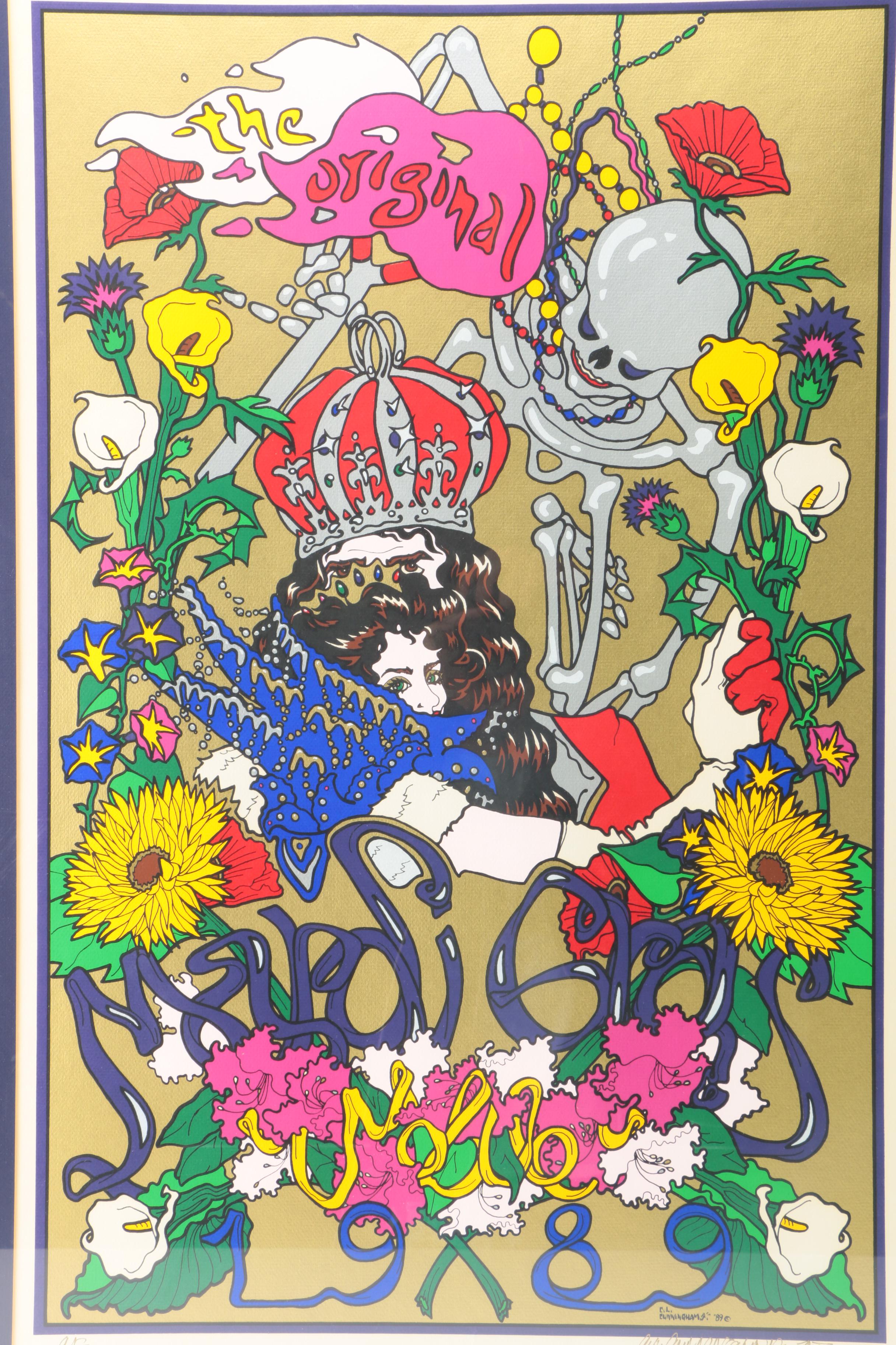 C.L. Cunningham Signed Serigraph on Paper "The Original Mardi Gras Mobile 1989"