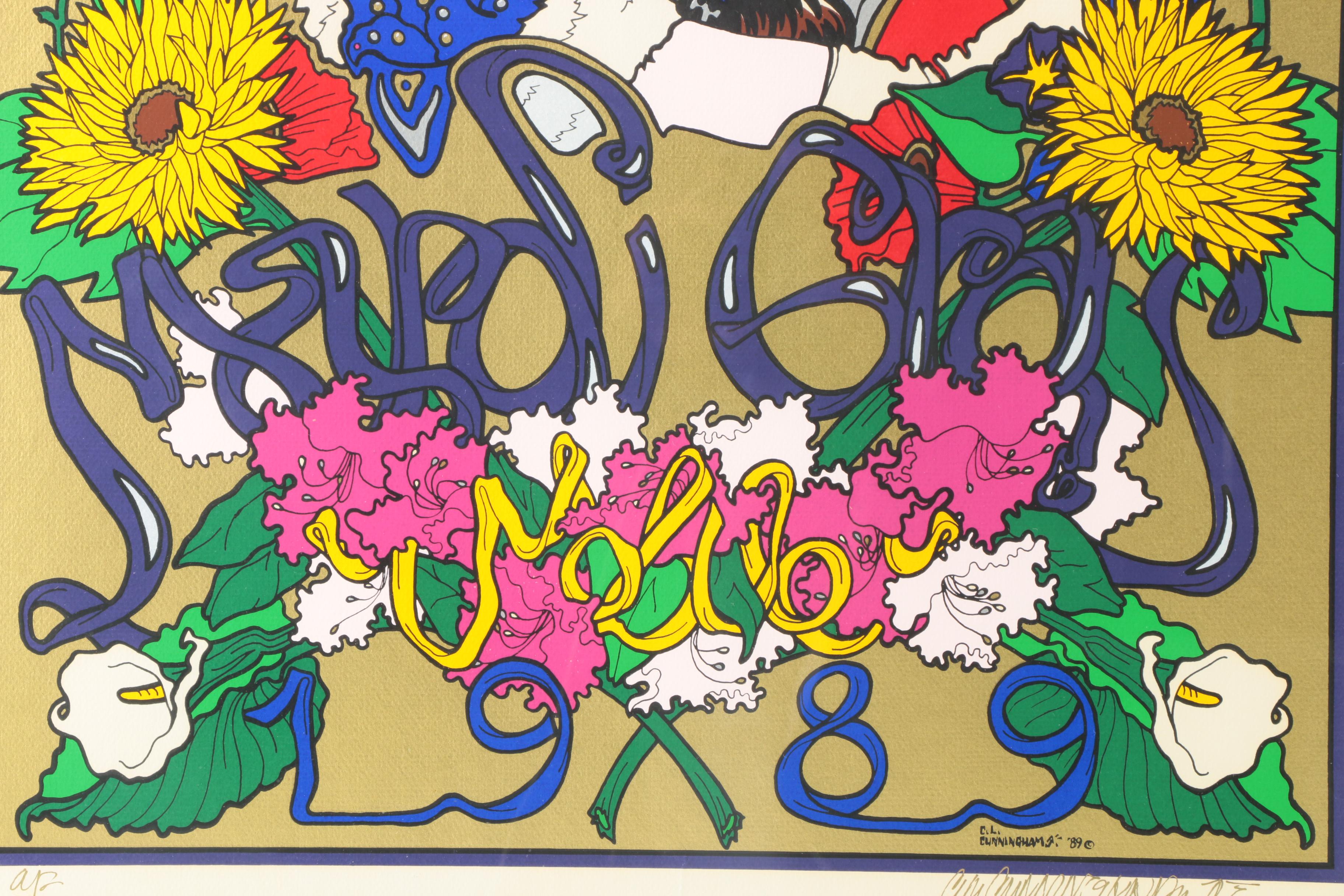 C.L. Cunningham Signed Serigraph on Paper "The Original Mardi Gras Mobile 1989"