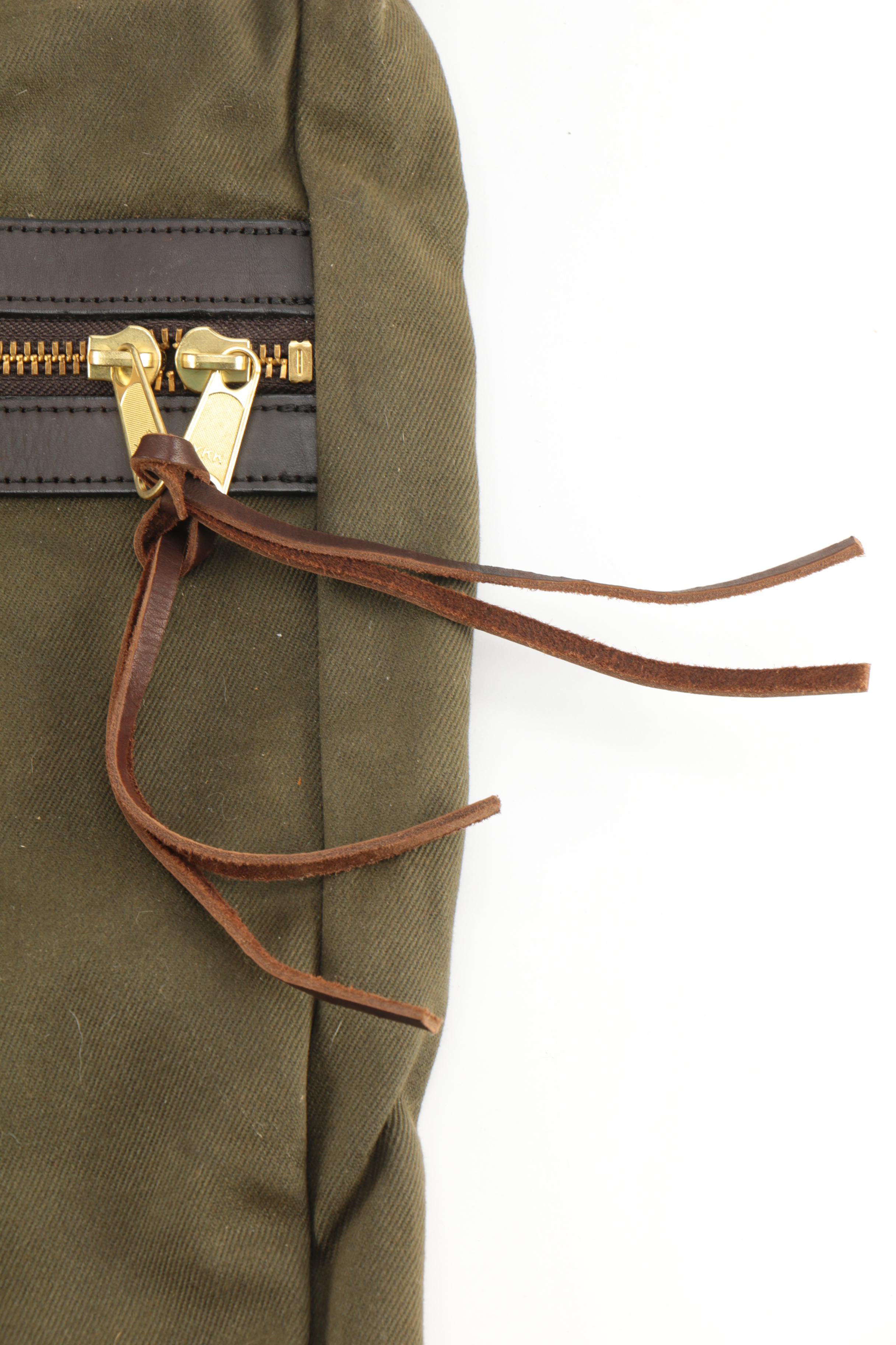 C.C. Filson Co. of Seattle Army Green Canvas Garment Bag With Leather Trim